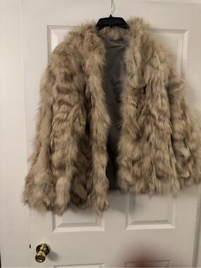 Beige Faux Fur Jacket